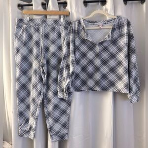 Victoria's Secret Gray Plaid Pajama Set